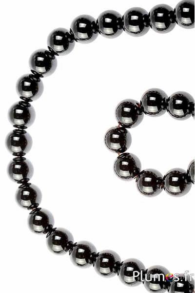 Perles en hématite - Ø 8 mm, trou 1 mm - noir